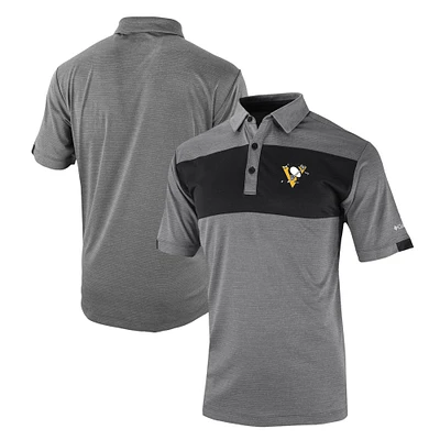 Men's Columbia Black Pittsburgh Penguins Omni-Wick Total Control Polo