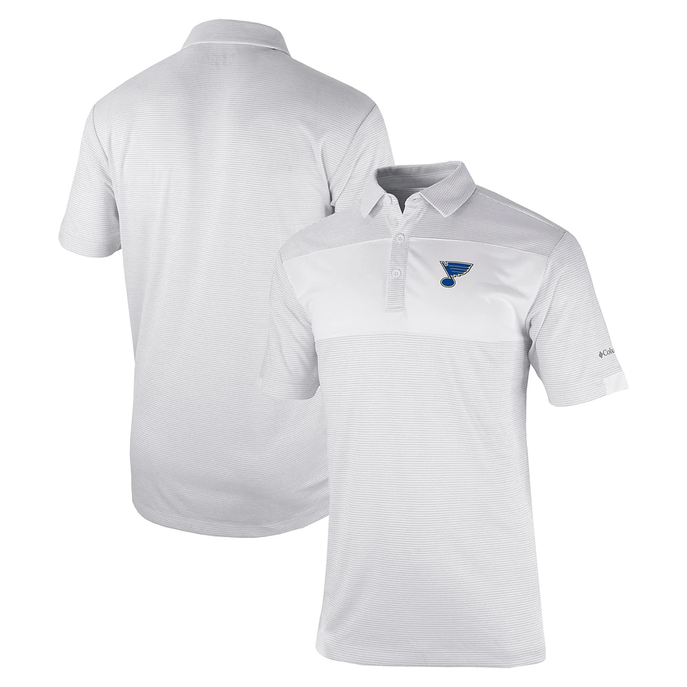 Men's Columbia White St. Louis Blues Omni-Wick Total Control Polo