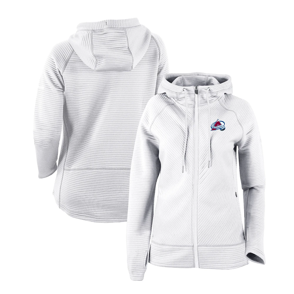 Women's Columbia White Colorado Avalanche Omni-Wick Pack It Up Full-Zip Jacket