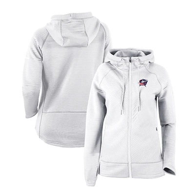 Women's Columbia White Columbus Blue Jackets Omni-Wick Pack It Up Full-Zip Jacket