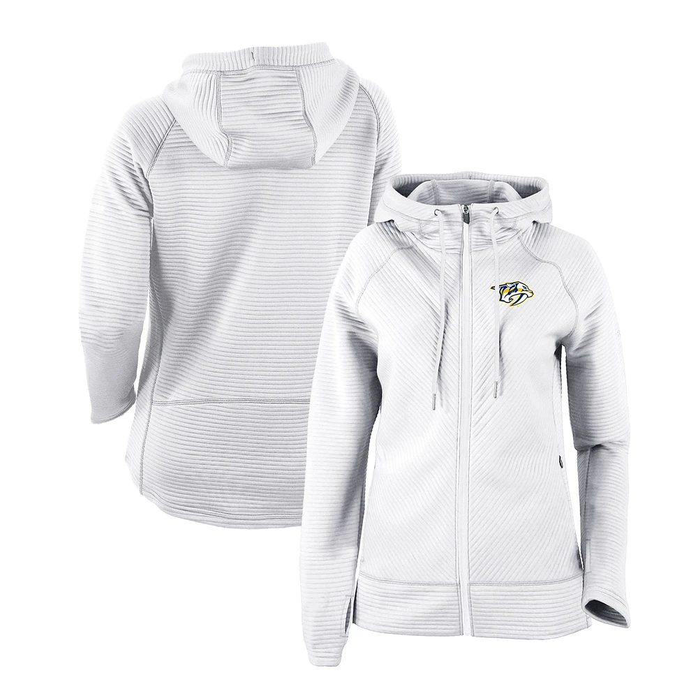 Women's Columbia White Nashville Predators Omni-Wick Pack It Up Full-Zip Jacket