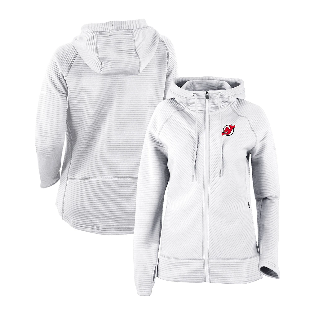 Women's Columbia White New Jersey Devils Omni-Wick Pack It Up Full-Zip Jacket