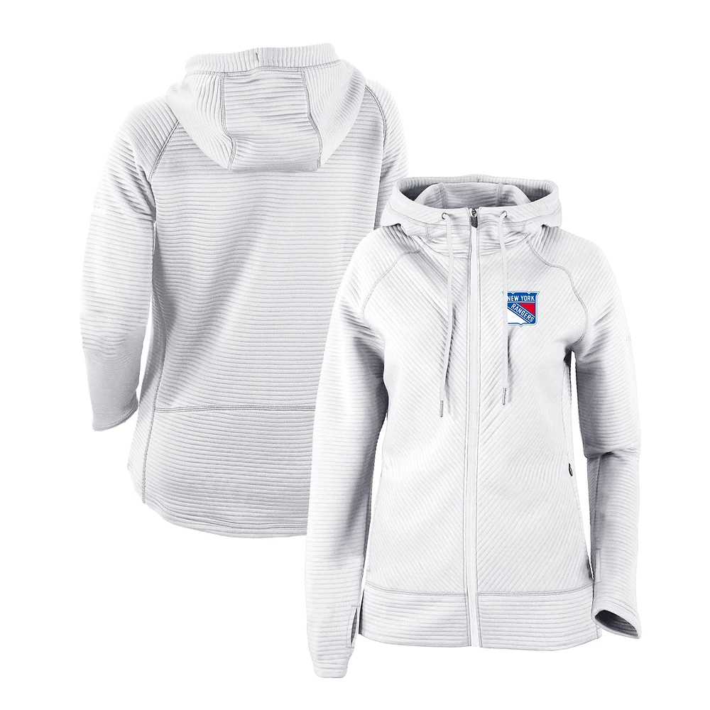 Women's Columbia White New York Rangers Omni-Wick Pack It Up Full-Zip Jacket