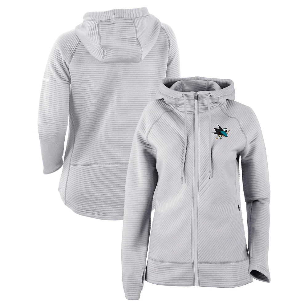 Women's Columbia Gray San Jose Sharks Omni-Wick Pack It Up Full-Zip Jacket