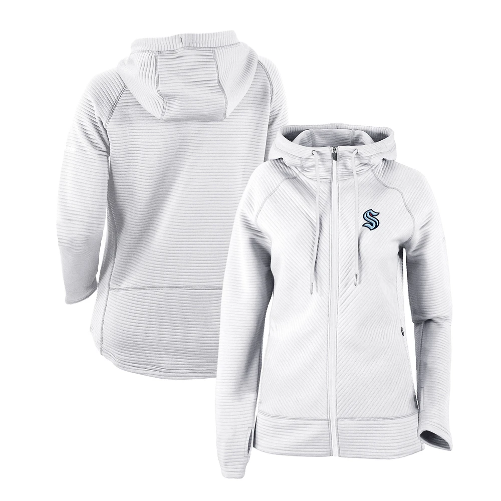 Women's Columbia White Seattle Kraken Omni-Wick Pack It Up Full-Zip Jacket