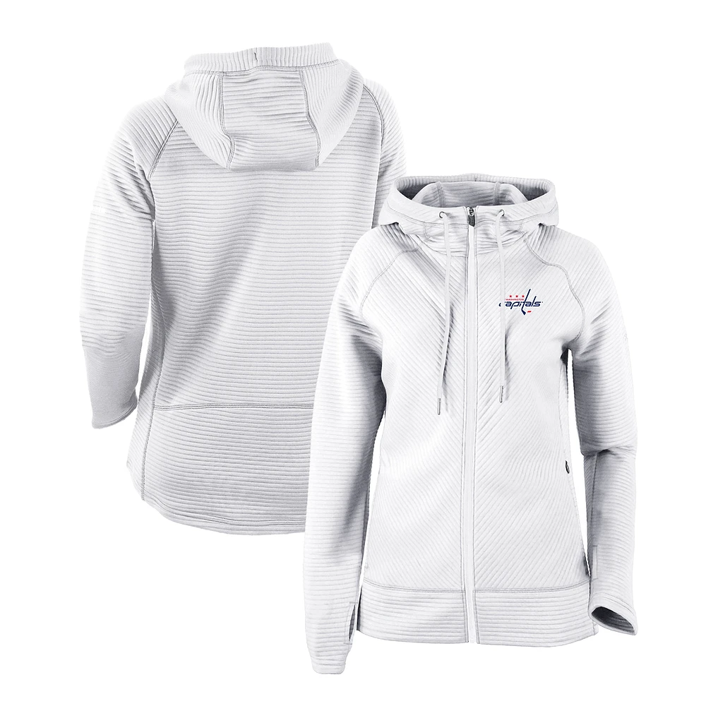 Women's Columbia White Washington Capitals Omni-Wick Pack It Up Full-Zip Jacket