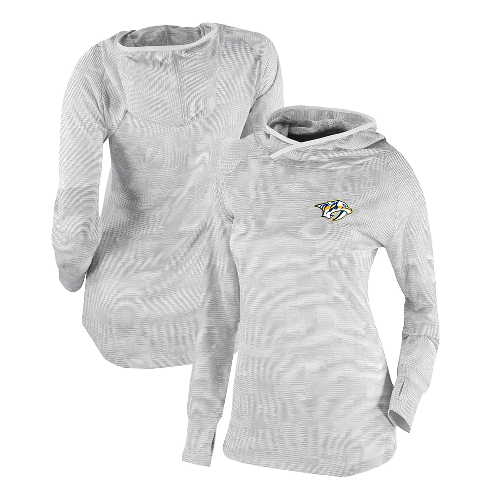 Women's Columbia White Nashville Predators Omni-Wick Sunday Ball Pullover Hoodie
