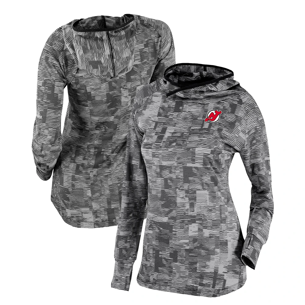 Women's Columbia Black New Jersey Devils Omni-Wick Sunday Ball Pullover Hoodie