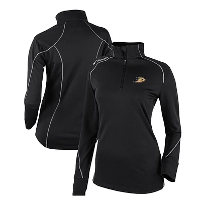 Women's Columbia Black Anaheim Ducks Omni-Wick Shotgun 2.0 Quarter-Zip Pullover Top