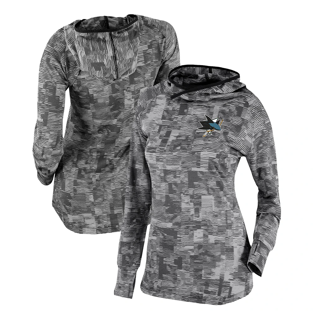 Women's Columbia Black San Jose Sharks Omni-Wick Sunday Ball Pullover Hoodie