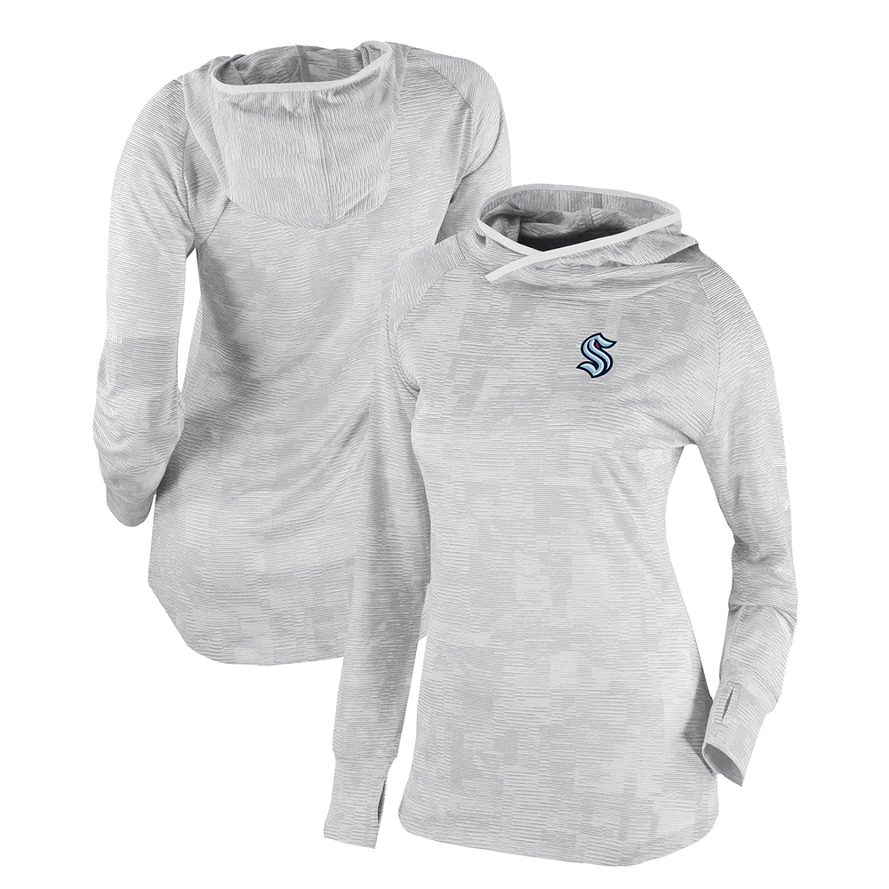 Women's Columbia White Seattle Kraken Omni-Wick Sunday Ball Pullover Hoodie