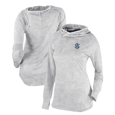 Women's Columbia White Seattle Kraken Omni-Wick Sunday Ball Pullover Hoodie