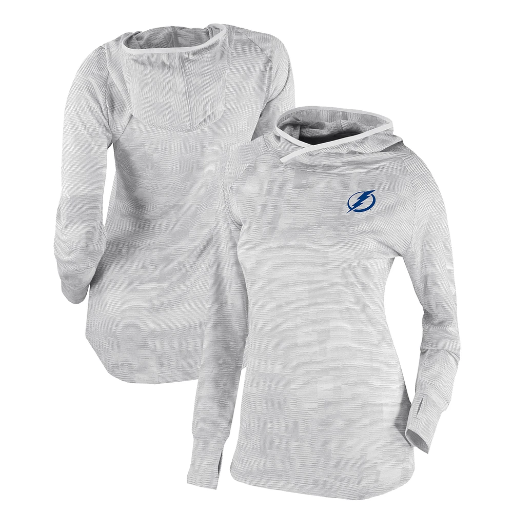 Women's Columbia White Tampa Bay Lightning Omni-Wick Sunday Ball Pullover Hoodie