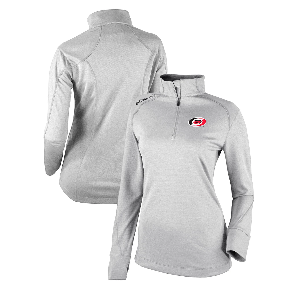 Women's Columbia White Carolina Hurricanes Omni-Wick Shotgun 2.0 Quarter-Zip Pullover Top