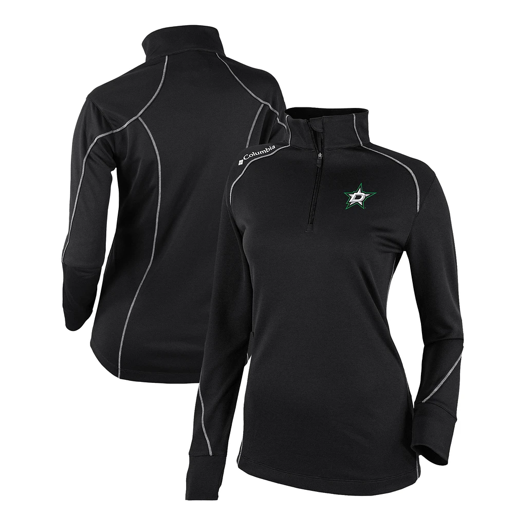 Women's Columbia Black Dallas Stars Omni-Wick Shotgun 2.0 Quarter-Zip Pullover Top