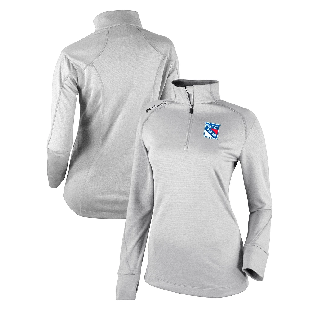 Women's Columbia White New York Rangers Omni-Wick Shotgun 2.0 Quarter-Zip Pullover Top