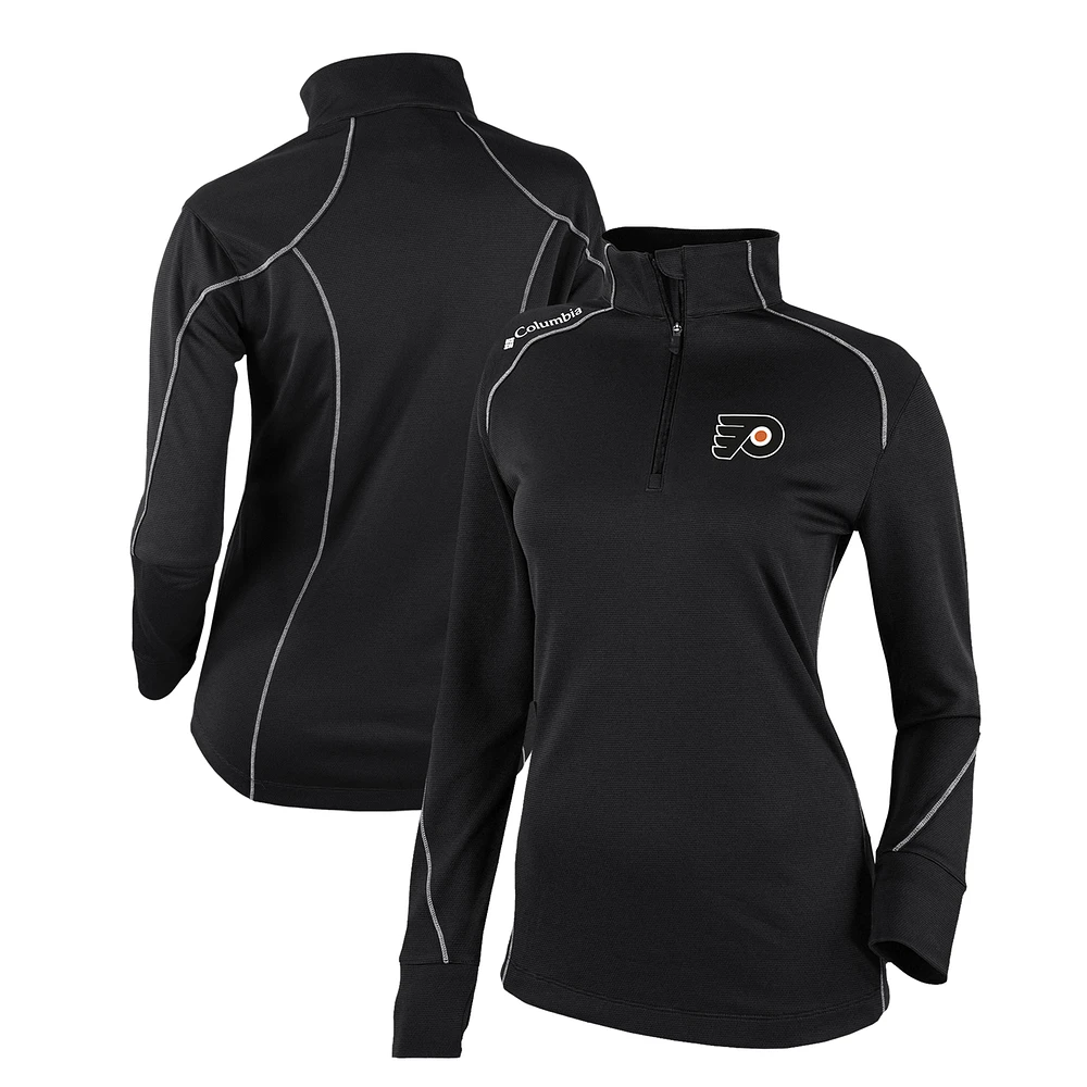 Women's Columbia Black Philadelphia Flyers Omni-Wick Shotgun 2.0 Quarter-Zip Pullover Top