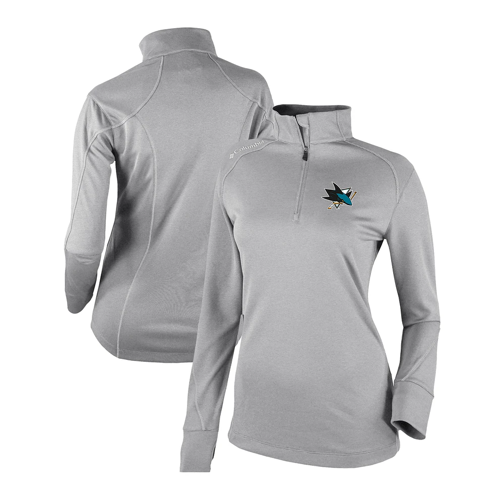 Women's Columbia Gray San Jose Sharks Omni-Wick Shotgun 2.0 Quarter-Zip Pullover Top