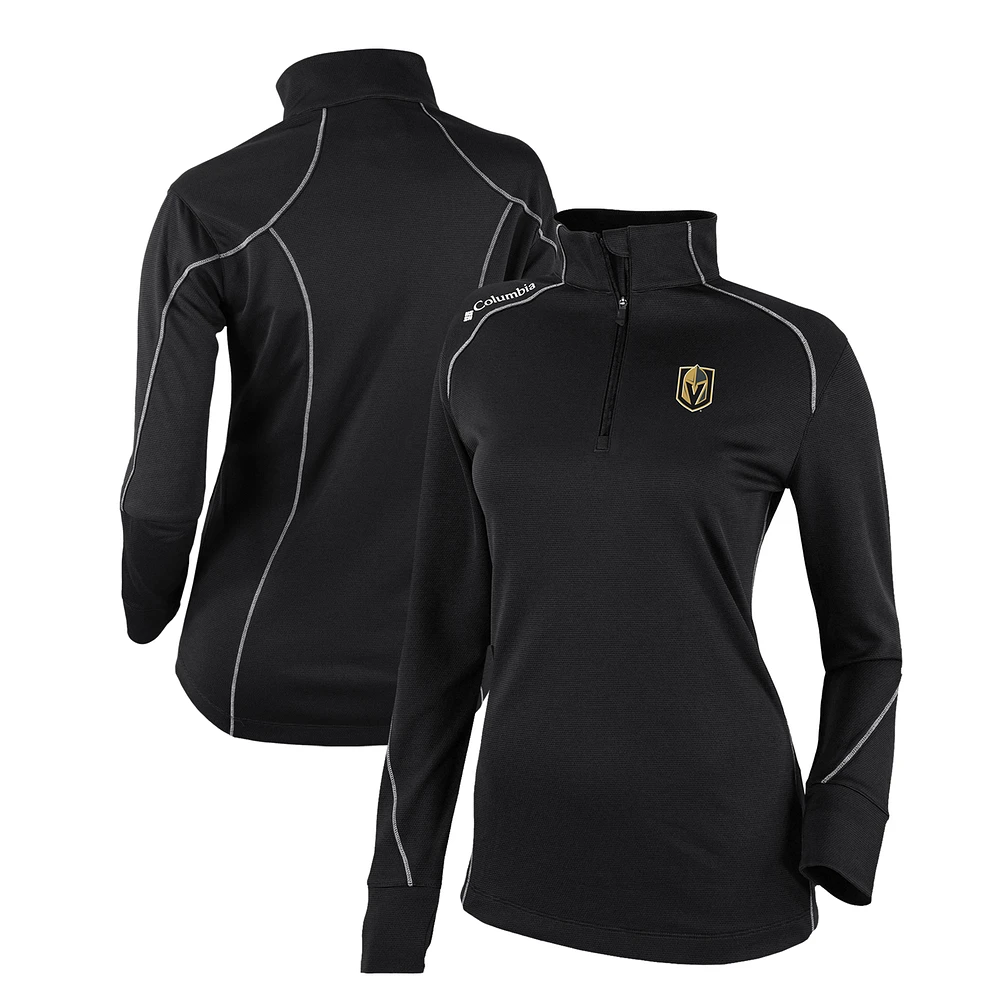 Women's Columbia Black Vegas Golden Knights Omni-Wick Shotgun 2.0 Quarter-Zip Pullover Top