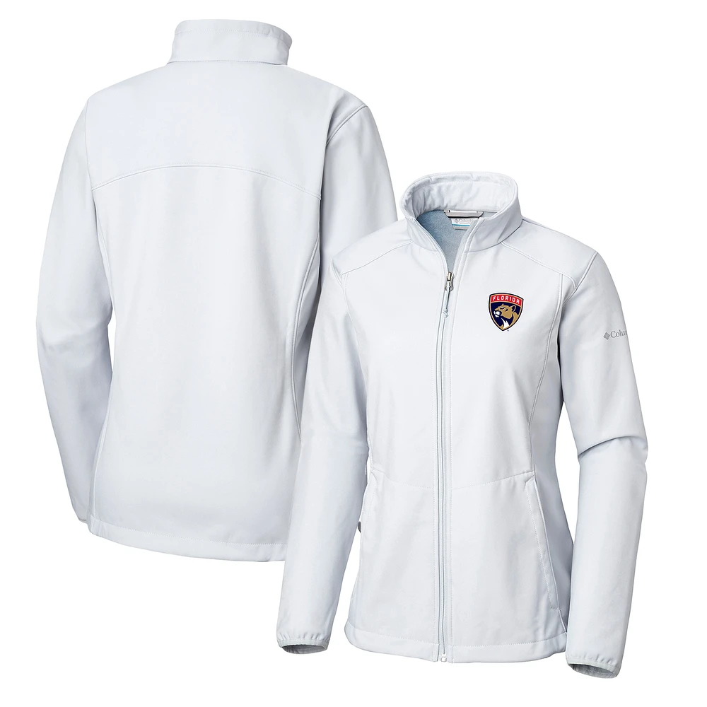 Women's Columbia White Florida Panthers Kruser Ridge II Softshell Full-Zip Jacket