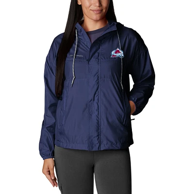 Women's Columbia Navy Colorado Avalanche Flash Challenger Full-Zip Windbreaker Jacket