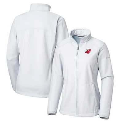 Women's Columbia White New Jersey Devils Kruser Ridge II Softshell Full-Zip Jacket