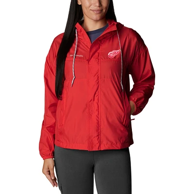 Women's Columbia Red Detroit Wings Flash Challenger Full-Zip Windbreaker Jacket