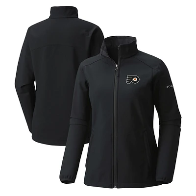 Women's Columbia Black Philadelphia Flyers Kruser Ridge II Softshell Full-Zip Jacket