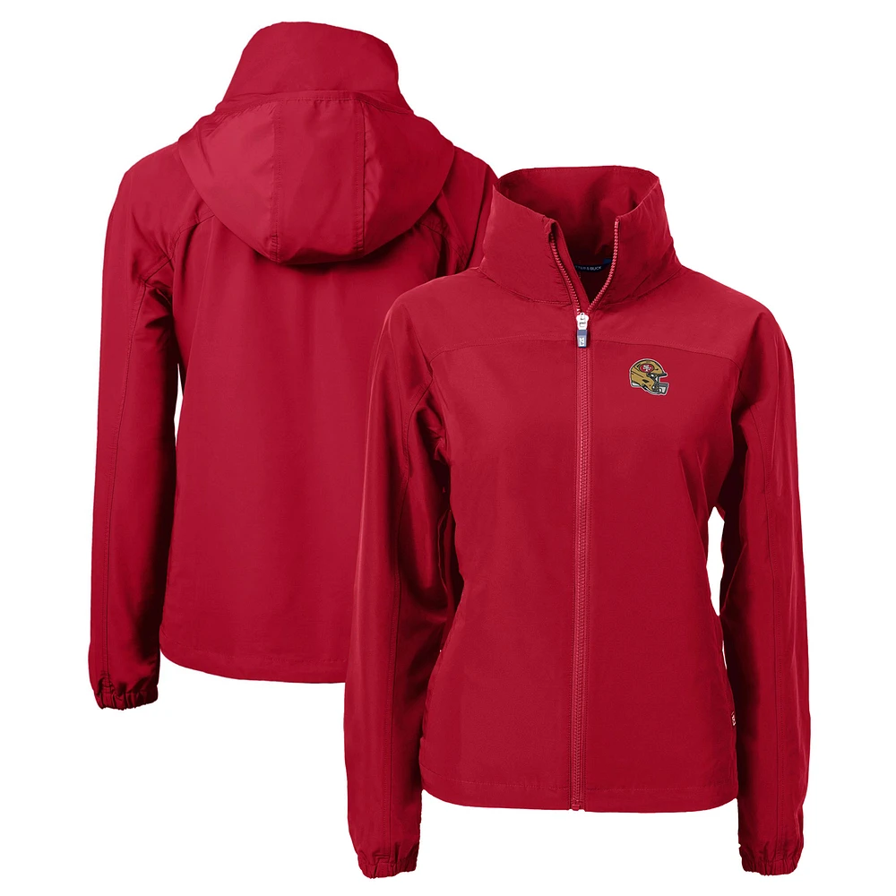 Women's Cutter & Buck Scarlet San Francisco 49ers Charter Eco Recycled Full-Zip Jacket