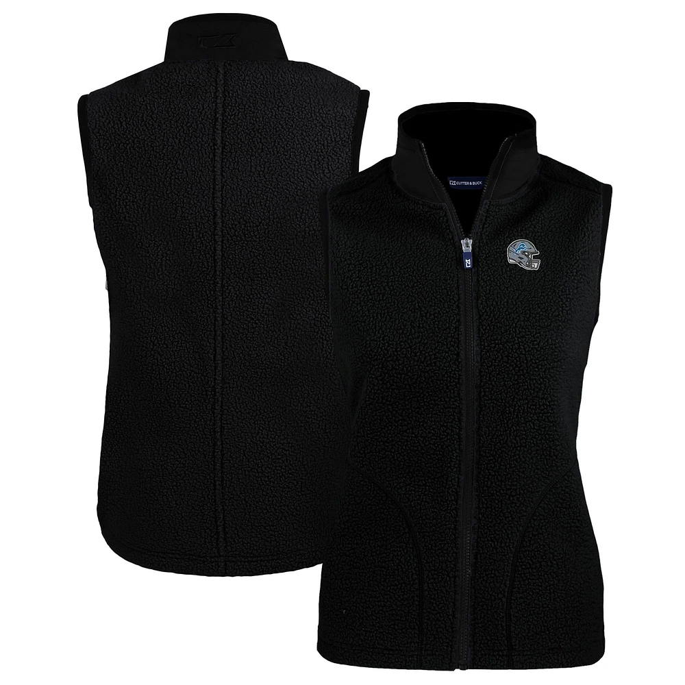 Women's Cutter & Buck Detroit Lions Helmet Logo Cascade Eco Sherpa Fleece Full-Zip Vest