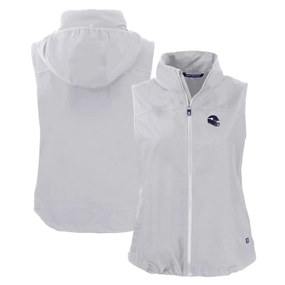 Women's Cutter & Buck Minnesota Vikings Helmet Logo Charter Eco Recycled Full-Zip Vest