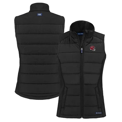 Women's Cutter & Buck Kansas City Chiefs Helmet Evoke Hybrid Eco Softshell Recycled Full-Zip Vest