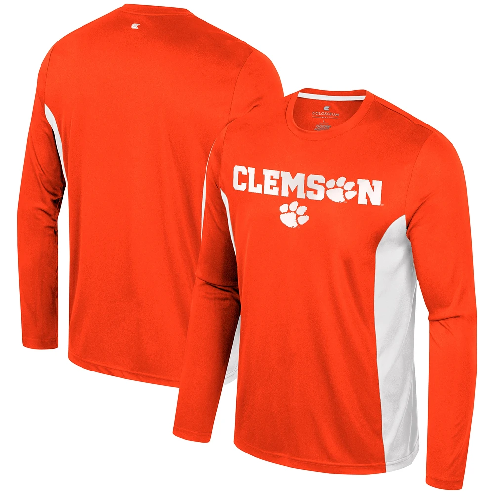 Men's Colosseum Orange Clemson Tigers Warm Up Long Sleeve T-Shirt