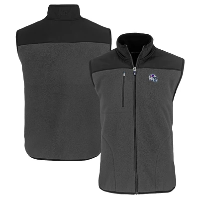 Men's Cutter & Buck Gray Buffalo Bills Helmet Cascade Eco Sherpa Fleece Full-Zip Vest