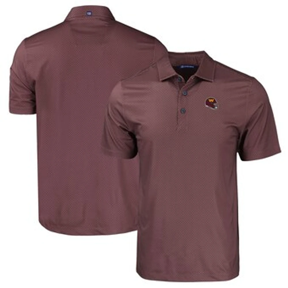 Men's Cutter & Buck Burgundy Washington Commanders Helmet Big Tall Pike Eco Tonal Geo Print Stretch Recycled Polo