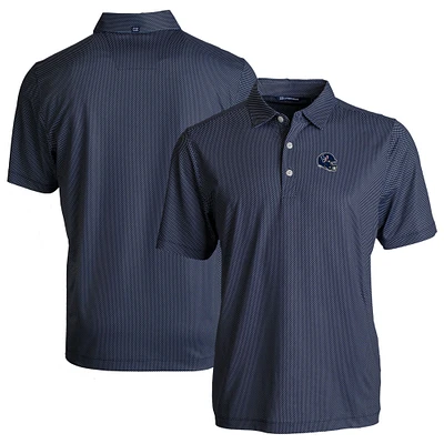 Men's Cutter & Buck Navy/White Houston Texans Helmet Big & Tall Pike Eco Symmetry Print Stretch Recycled Polo