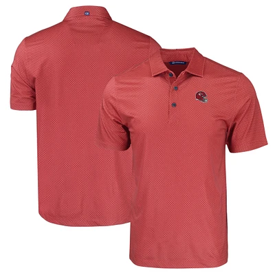 Men's Cutter & Buck  Red Kansas City Chiefs Helmet Big Tall Pike Eco Tonal Geo Print Stretch Recycled Polo