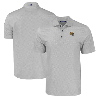 Men's Cutter & Buck Gray San Francisco 49ers Helmet Big & Tall Pike Eco Tonal Geo Print Stretch Recycled Polo