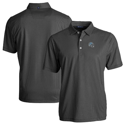 Men's Cutter & Buck Black Detroit Lions Helmet Big & Tall Pike Eco Symmetry Print Stretch Recycled Polo