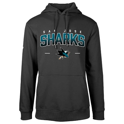 Men's Levelwear Black San Jose Sharks Podium Fleece Pullover Hoodie