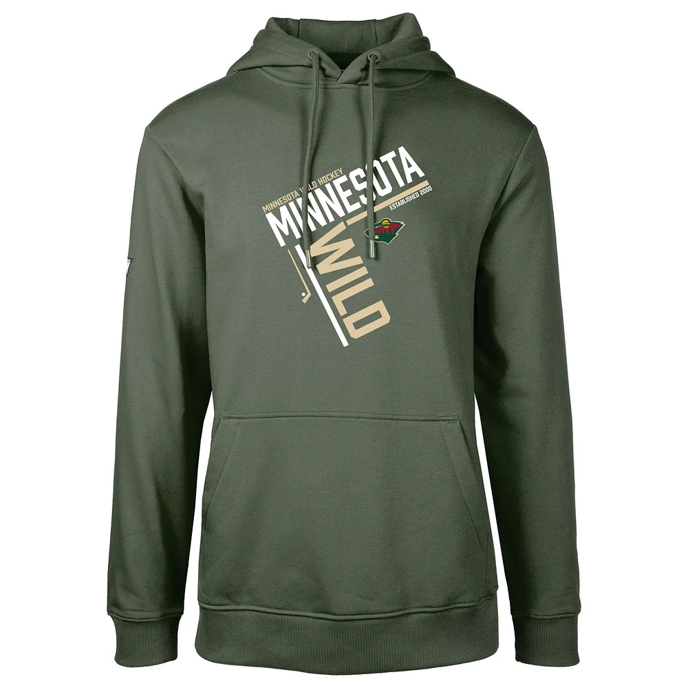 Men's Levelwear Hunter Green Minnesota Wild Podium Fleece Pullover Hoodie