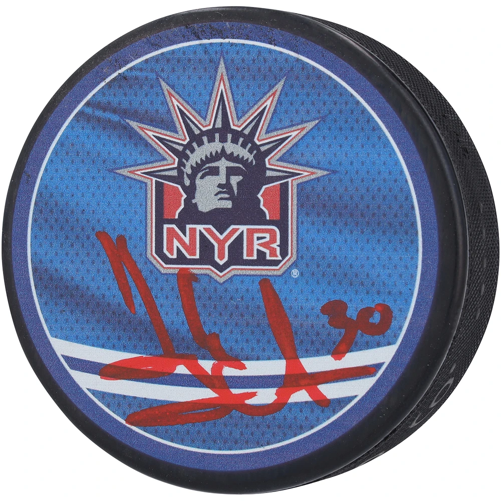 Henrik Lundqvist New York Rangers Autographed 2022-23 Reverse Retro Hockey Puck