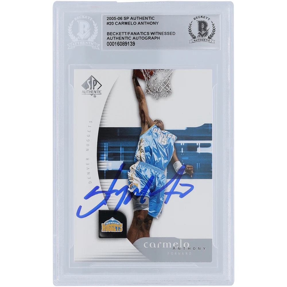 Carmelo Anthony Denver Nuggets Autographed 2005-06 Upper Deck SP Authentic #20 Beckett Fanatics Witnessed Authenticated Card