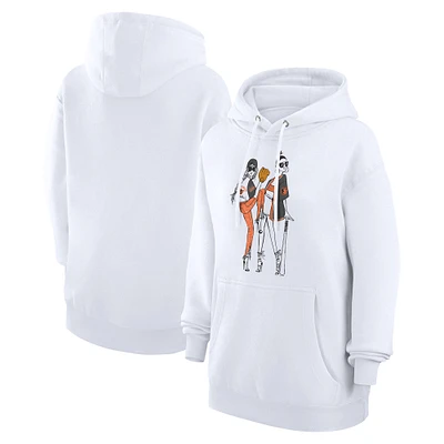 Women's G-III 4Her by Carl Banks  White Baltimore Orioles Baseball Girls Fleece Pullover Hoodie