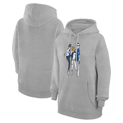 Women's G-III 4Her by Carl Banks Heather Gray Toronto Blue Jays Baseball Girls Fleece Pullover Hoodie
