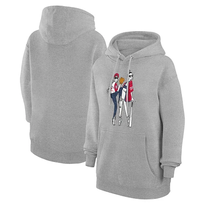 Women's G-III 4Her by Carl Banks Heather Gray Washington Nationals Baseball Girls Fleece Pullover Hoodie