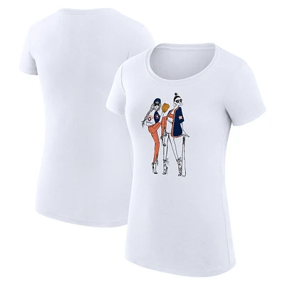 Women's G-III 4Her by Carl Banks White Houston Astros Super-Slim Fit Lightweight Baseball Girls T-Shirt