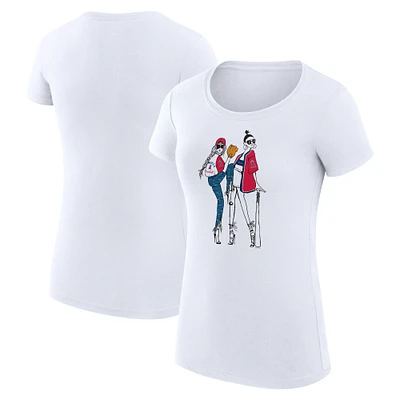 Women's G-III 4Her by Carl Banks White Los Angeles Angels Super-Slim Fit Lightweight Baseball Girls T-Shirt