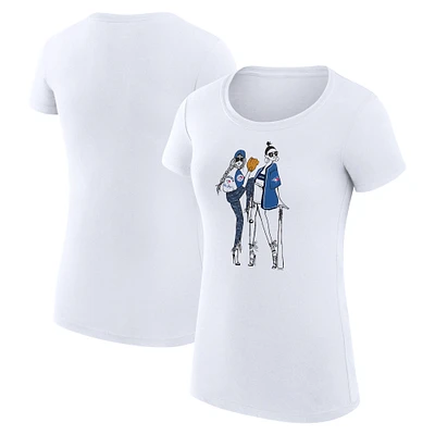 Women's G-III 4Her by Carl Banks White Toronto Blue Jays Super-Slim Fit Lightweight Baseball Girls T-Shirt