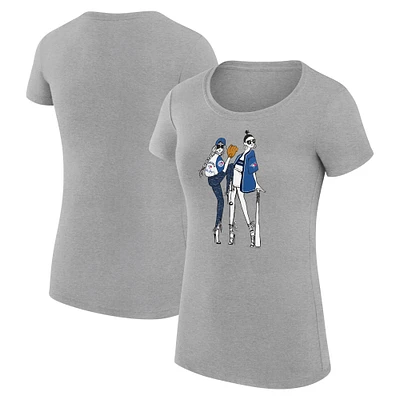 Women's G-III 4Her by Carl Banks Heather Gray Toronto Blue Jays Super-Slim Fit Lightweight Baseball Girls T-Shirt
